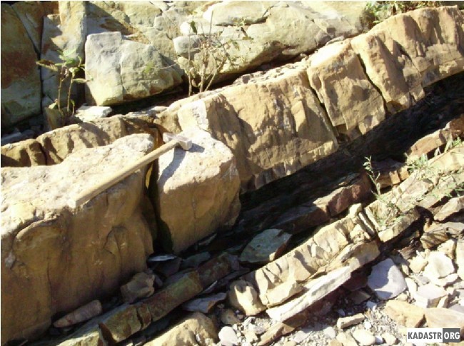 Сидеритовые конкреции нижнеменилитовой свиты по реке Прут
